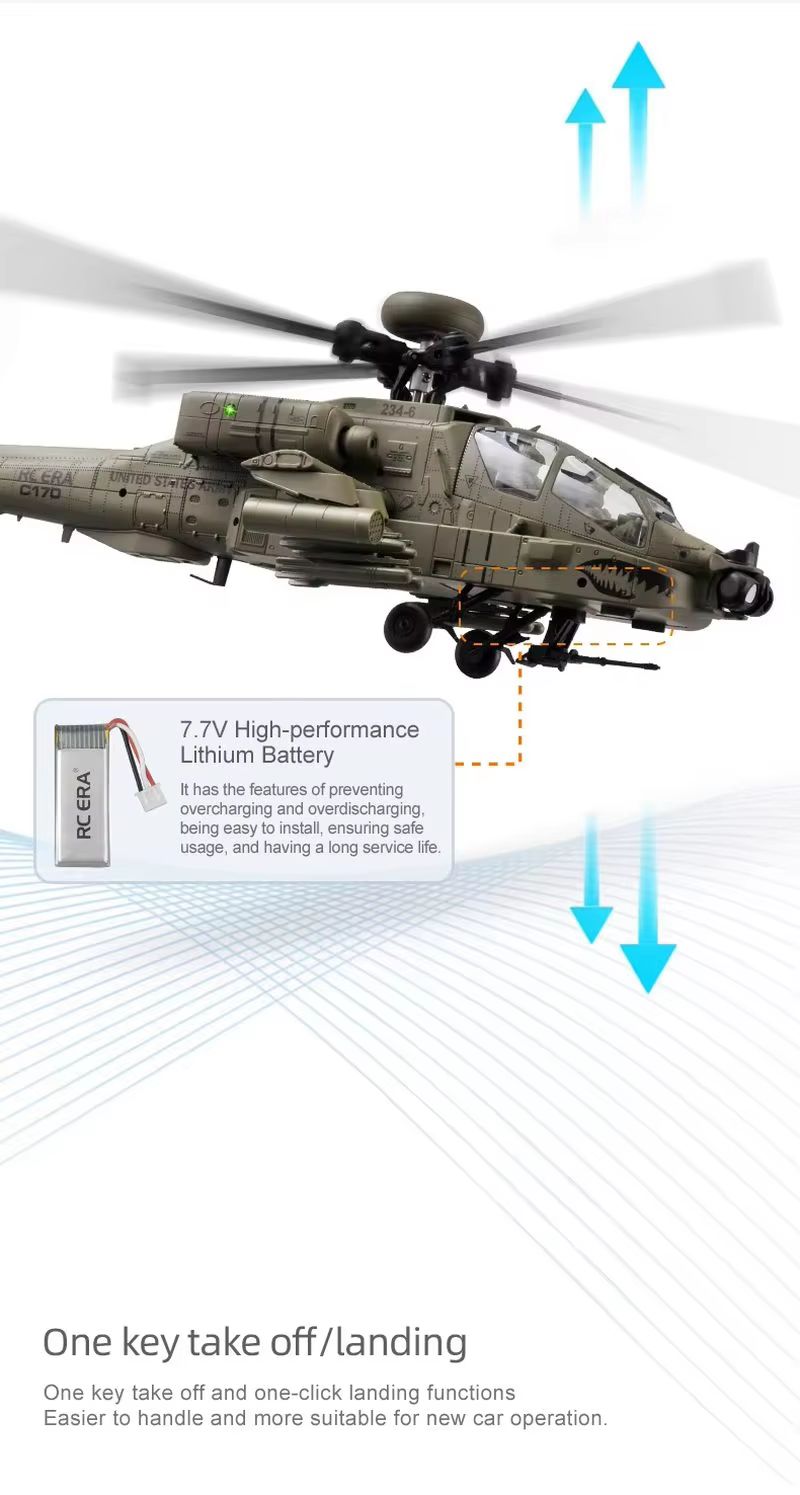 RC Era AH‑64D Apache C170 6CH  - Rc Helicopter Single Rotor recensione e prezzo